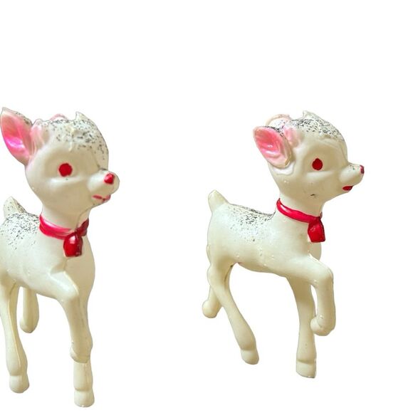 Vintage Christmas Three Rudolph Reindeer Celluloid Blow Molds Lot - Picture 3 of 7